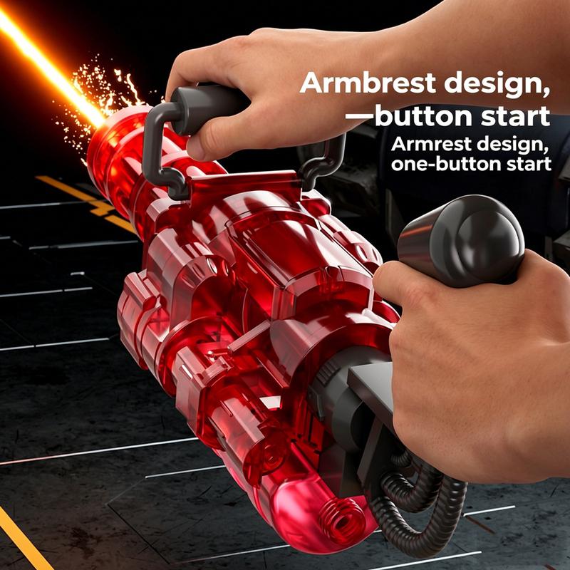Auto Gatling Water Gun Cannon Rotating High-Pressure Electric Water Gun Toy Adults Outdoor Summer Fun Play Kid Gifts