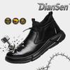Men Safety Shoes Anti-Smash Steel Toe Shoes Indestructible Waterproof Protective Sneaker Soft All-Season Casual Hiking Footwear