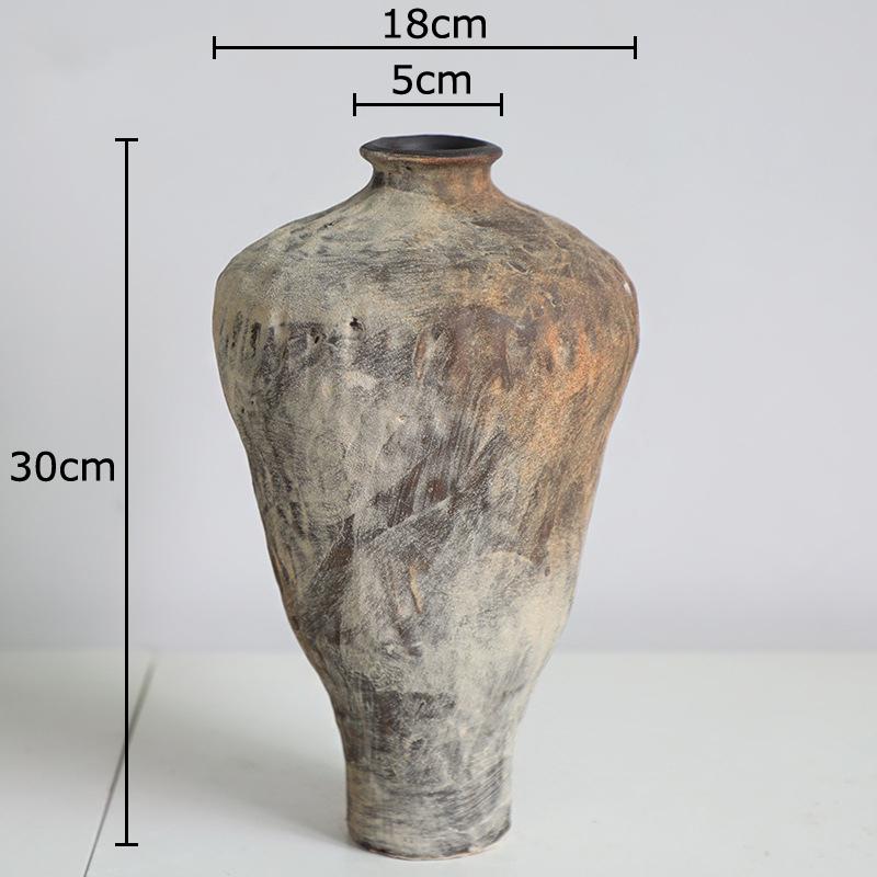 Wabi Sabi Style Retro Ceramic Vase Creative Plant Pot Table Decoration Flower Arrangement Floral Vases Room Aesthetic Decor