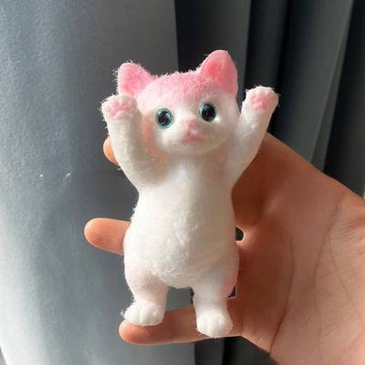 Novelty Slow Rebound Cat Squeeze Animal Cartoon Simulation Cat Squeeze Colorful Mini Cat Fidget Office