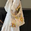 Women's Knitted Hollow Flower Woven Bag Women's New Flower Shoulder Seaside Beach Handbag