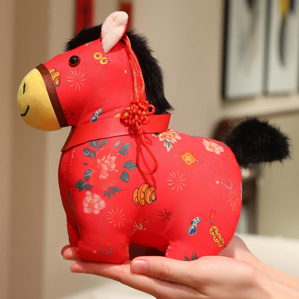 Fabric Zodiac-Horse Plush To Ideal Zodiac-Horse Present For Lunars New Year Charming Home & Office Display