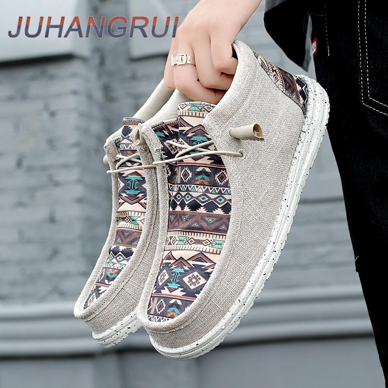

New Men s Ethnic Style Casual Shoes Linen Canvas Walking Trendy Shoe Casual Breathable Flat Plate Shoe Lightweight Loafers Shoe 42