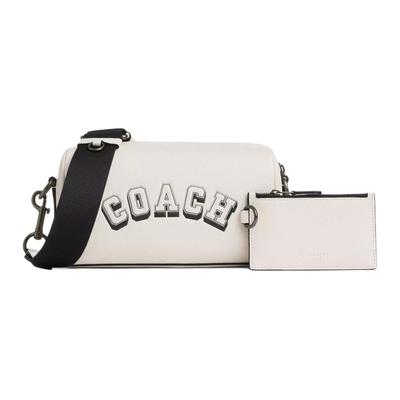 Axel 21 Brand Print Pattern Exquisite Pebble Grain Leather Crossbody Bag Small Men Crossbody Bag Chalk Black CAJ41-QBMQV