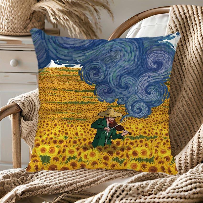 Butterfly Sunflower Series Throw Pillow Covers With Digital Printing Of Short Plush Fabric Car-Shaped Sofa Cushion Home Decor