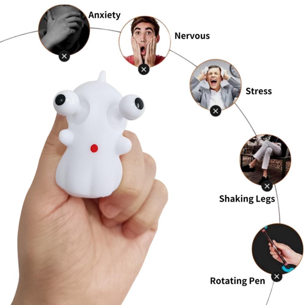 Ghost Pumpkin Squeeze Toys Staring Blankly Halloween Fidget Toy Pumpkin Fidget Toys  Wrist Movement