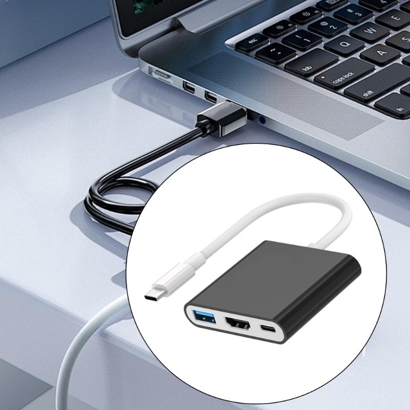 Portable TV Dock 3 in 1 USB C Game Station with HDTV USB3.0 USB C Port Adapter for Switch Console Multiple Gaming Device