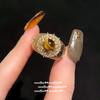 Italian Retro Star Tiger Eye Stone Pendant Necklace, Gold String Line Car Flower Star Brushed Tiger Eye Bracelet, Set