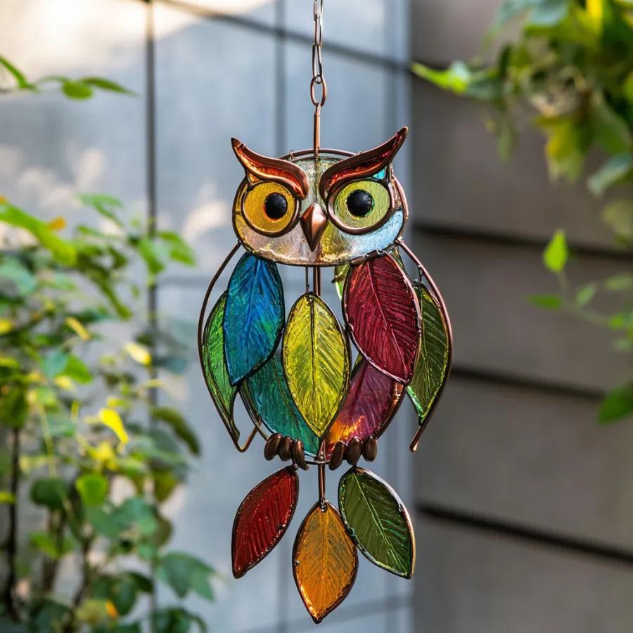 Acrylic Colorful Owl Hangings Home Bedroom Window Hanging Decorations Sun Catcher Acrylic Suncatcher Crafts