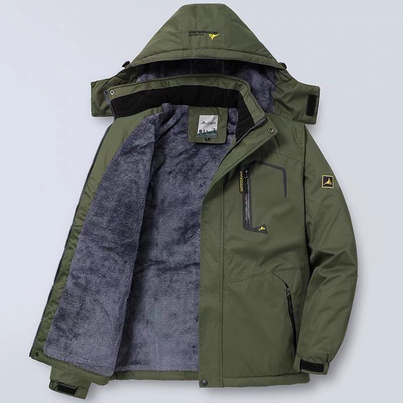 Winter Jacket Men's Jacket Cotton Jacket Plus Velvet Thick Coat Cotton Jacket Men's Outdoor Cold-proof Clothing Winter Clothes
