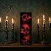 Atmospheric Props for Party 3Pcs Halloween 3 Tier Skull Bookends, Gothic Resin Bookshelf Decor Office, Spooky Office Desk Decorations Skeleton