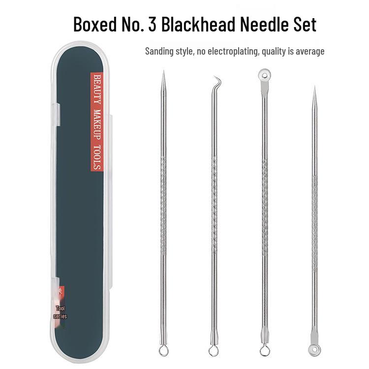 

4-Piece Blackhead Remover & Acne Kit: Facial Beauty Tools with Pimple Popper Needle Default