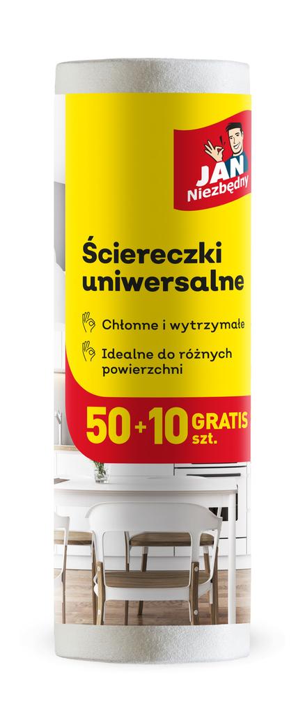 Jan Niezbędny Universal Cloths On A Roll, White, Dimensions 25×30 50 Pcs
