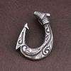 Vintage Fischhaken Anhänger für Herren Beliebter Anhänger Edelstahl Wikinger Halsketten für Damen Punk Hip Hop Party Schmuck Zubehör