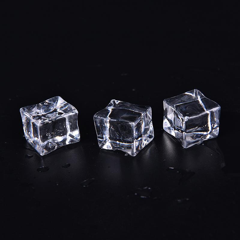10Pcs/Pack Fake Artificial Acrylic Ice Cubes  Clear 2/2.5/3Cm Square,