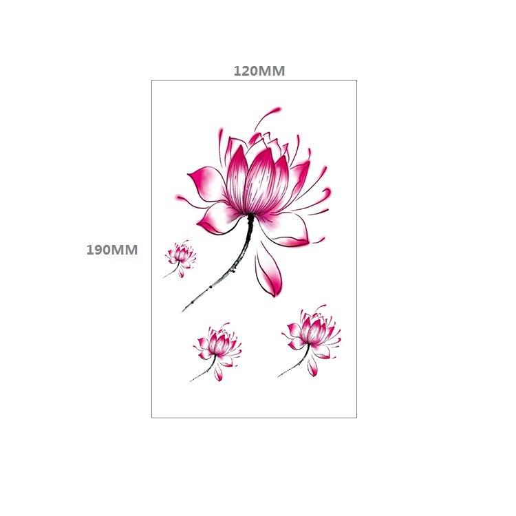 Waterproof Tattoo Sticker Girl Colored Rose Lotus Bohemian Brahma Totem Chest Back Cover Tattoo