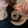 Exaggerated multi-layer circle geometric earrings, fashionable high-end temperament, ear hooks, cold wind earrings