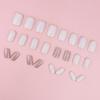 24 Stück Creme Schokolade Weiß Puder Süß Neues Temperament Einfache Maniküre Über Herbst und Winter Weiß Maniküre Tragen Nagel