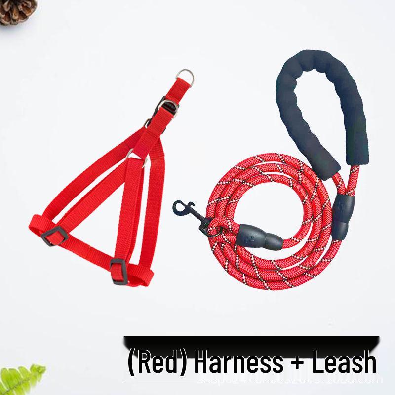 Reflective Adjustable Harness and Leash for Medium to Large Dogs - Outdoor Pet Supplies
