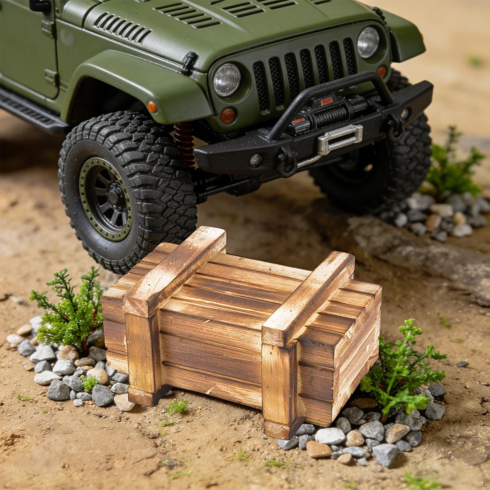 

1/10 RC Crawler Accessories Wooden Crate Professional Scene Decor Replacements Miniature Case Small