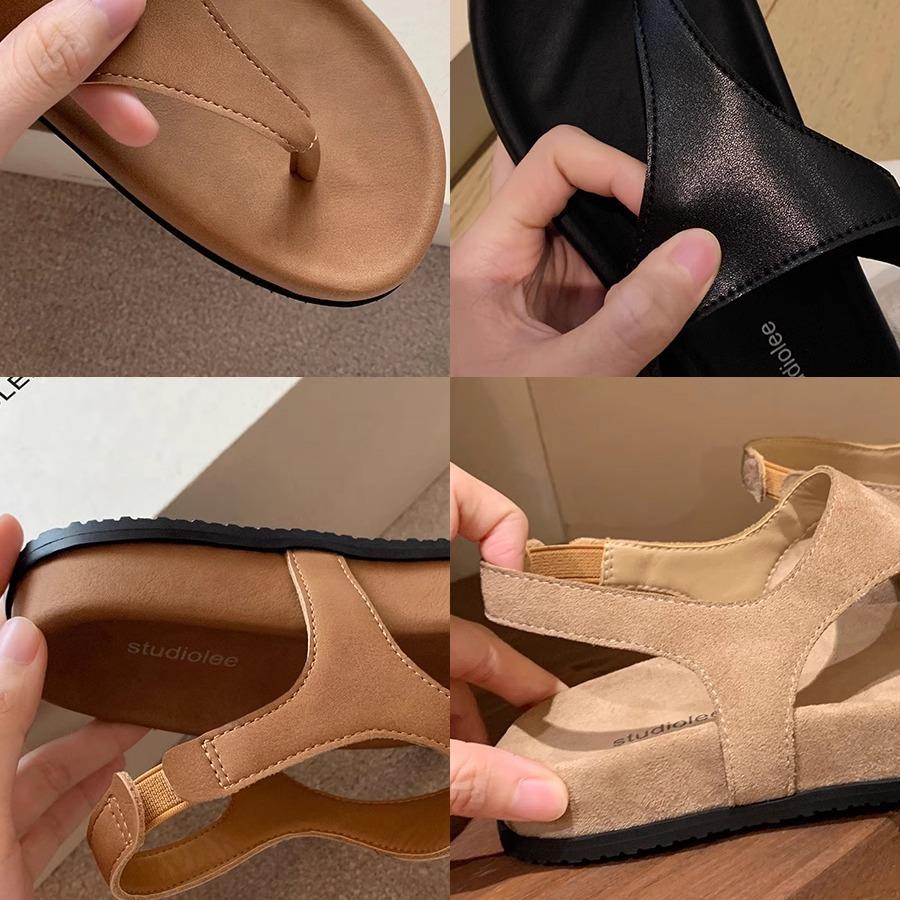 Schafsfellversion von Traubenmutter mit dem gleichen minimalistischen Temperament Flip-Flops Retro-Zehen Urlaub dicksohlige Nischen-Römersandalen