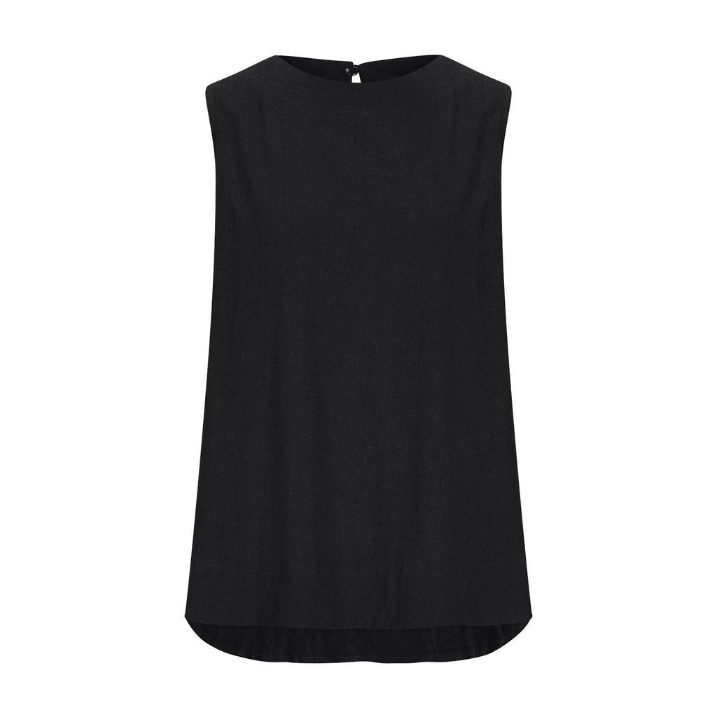 2024 Women's Plus Size Sleeveless Cotton-Linen Casual Top