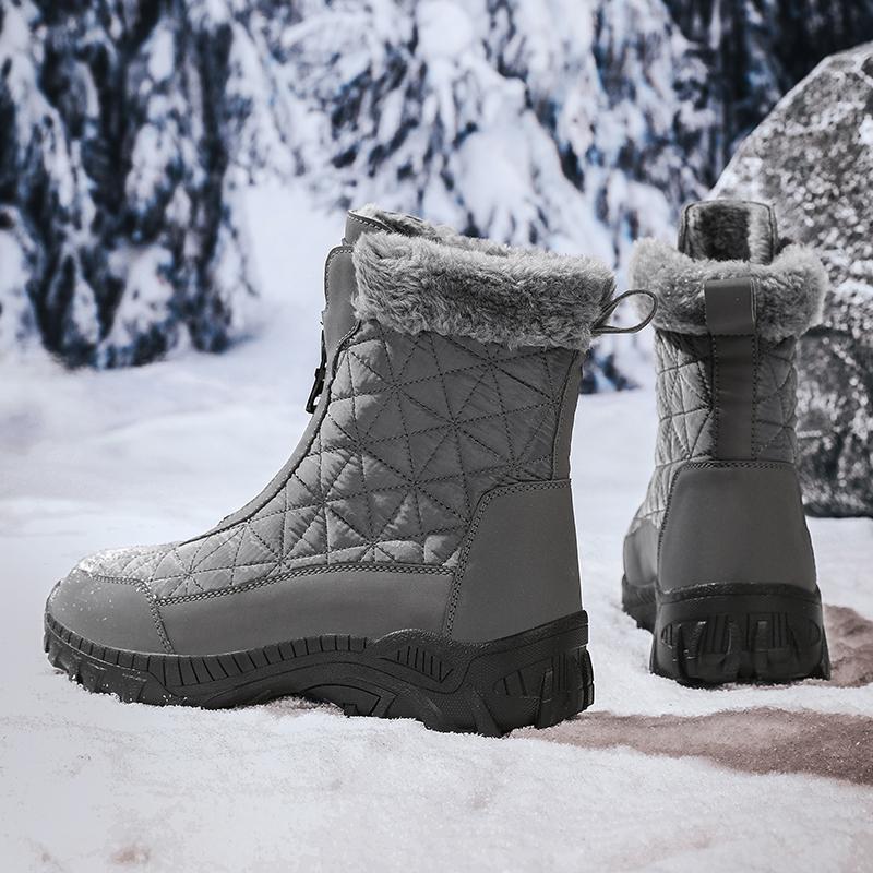 Winter Men's High-top Snow Boots Outdoor Warm Plush Shoes Plus Size 39-47