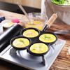 4-Holes Non-Stick Cast Iron Omelet Frying Pan Skillet Pancake Cooking Pot Kitchen Accessories for Gas/Induction Cooker Universal