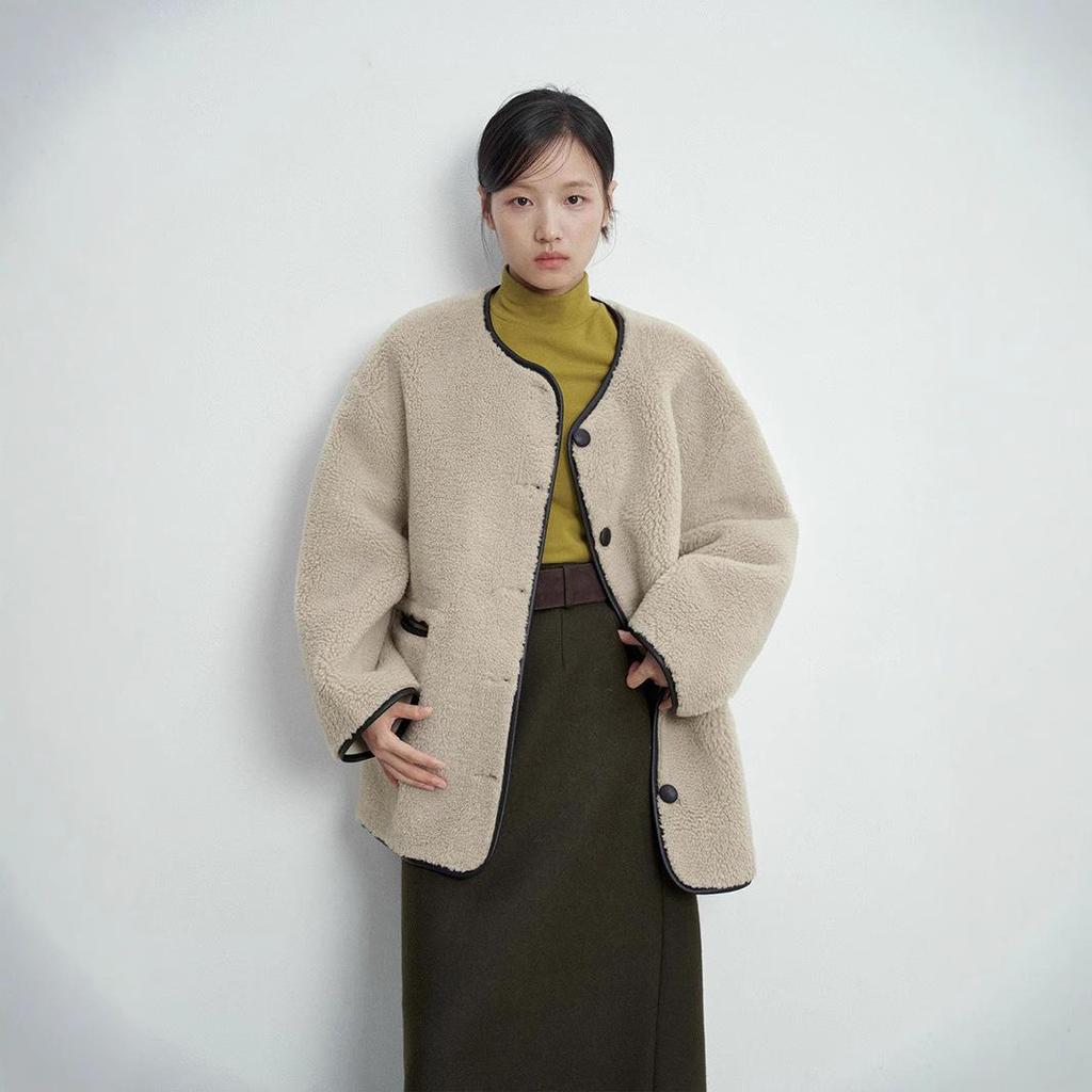 Love & Nancy Women's 2024 Winter Wool Coat: Thickened Double-Sided Maillard, Item 41326