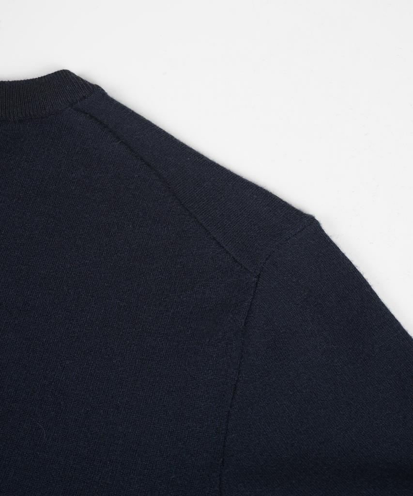BIRBANTE Soft Washable Two-Tone Round Knit - Dark Navy