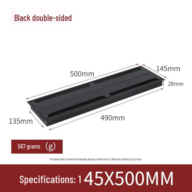 Caja de Gestión de Cables de Aleación de Aluminio Negra - Tapa de Paso de Cables para Escritorio