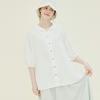 CHIQUITA Puff Sleeve Blouse (Linen) Ivory 242306Siv