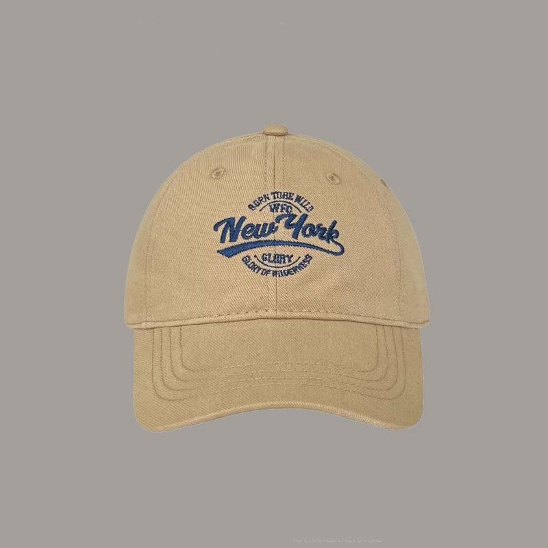 Baseball cap embroidered letters show the face small cap spring and summer sun protection sunshade retro curved brim hat tide
