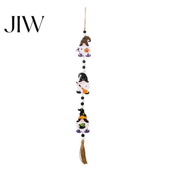 Festive Wall Hanging for Living Room Halloween Beaded Sign, Witch Pumpkin Bat Pendant Garland Decorative Bead Strings Parties Door, Spooky Home Party