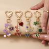 Zinc Zinc Alloy Enamel Butterfly Keychain DIY Heart Key Ring Lovely Bag Charm  Car Keyring