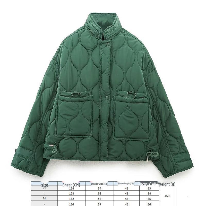 Giacca Trapuntata in Cotone da Donna Inverno 2024 - Moda Street Style, Cappotto a Maniche Lunghe