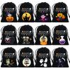 8/12Pcs 2025 New Halloween Gift Bags Children'S Trick-Or-Treat Candy Bags Pumpkin Bags Flannel Drawstring Candy Bags 10X12Cm