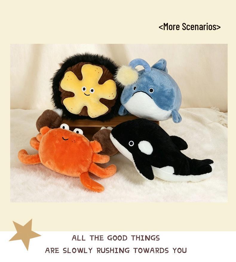 Cute Ocean Animal Plush Toy – Killer Whale & Crab Aquarium Souvenir