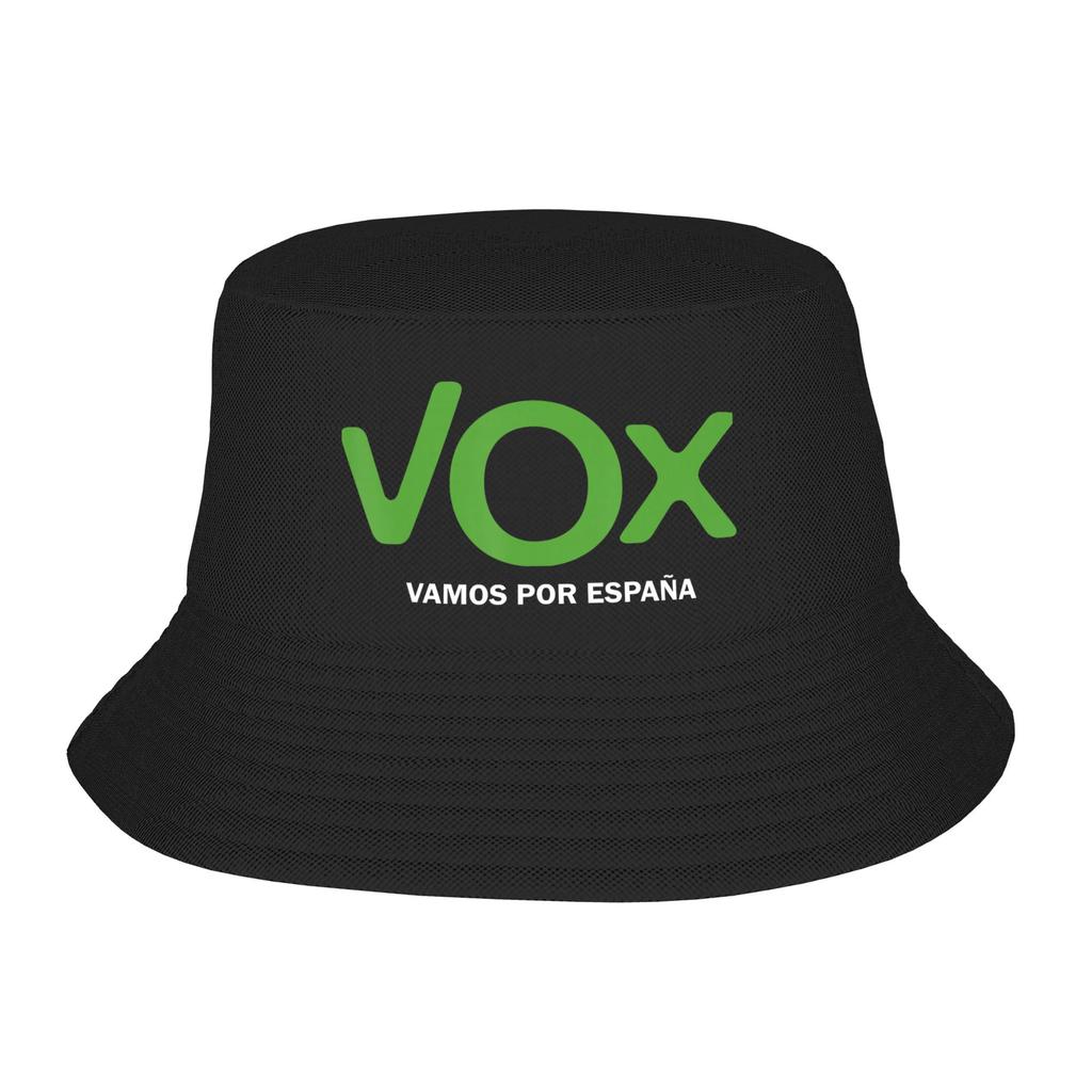 Espana Vox Logo Bucket Hat Summer Trendy Fisherman Hats For Men Women Foldable Hunting Caps Harajuku Graphic Sunscreen Hats