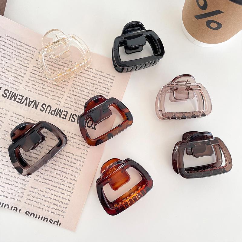 2024 New Style Small Square Claw Clip for Thin Hair - Shark Hairpin for Half Updo Hairstyles.