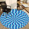 1pc Blue Waves Pattern Chair Carpet for Office Non-Slip, Machine Washable Rug for Office, Room - Holiday Decor, Machine Made yy251016033