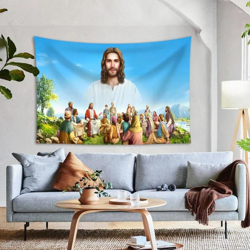 Resurrection Cross Pattern Decoration Bedroom Living Room Tapestry Home Wall Decoration Tapestry
