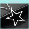 Fashionable Vintage Silver Hollow Star Pendant Necklace For Men And Women In 36x33mm Size