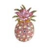 Shining Crystal Pineapple Brooch With Colorful Enamel Design Crafted From High Quality Alloy For Fashion Jewelry