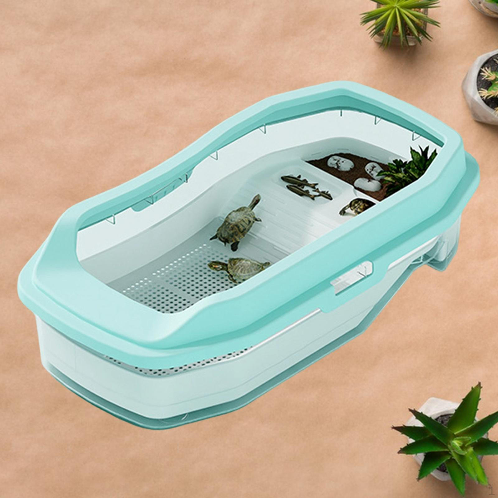 

Turtle Tank Reptile Large Space with Breeding, Aquarium, Turtles Habitat for Terrapin зелений