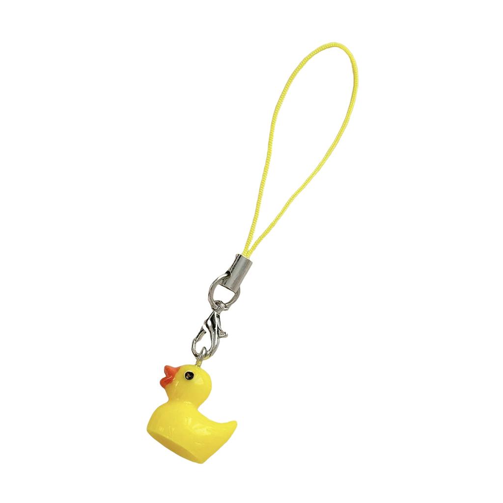 Adorable Yellow Duck Phone Chain Easy To Attach Animal Pendant Keychain Handmade Decoration for Bags and Wallets