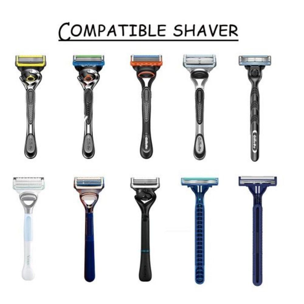 PULYRE Razor Case Portable Plastic Manual Box Gillette Waterproof Gray Black Travel Case 1PC, 2) Gray-Black