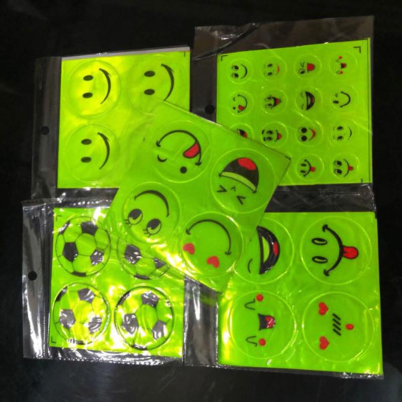 Smiley Yansıtıcı Çıkartmalar Çocuk Okul Çantası Motosiklet Görsel Güvenlik Yansıtıcı Çıkartmalar
