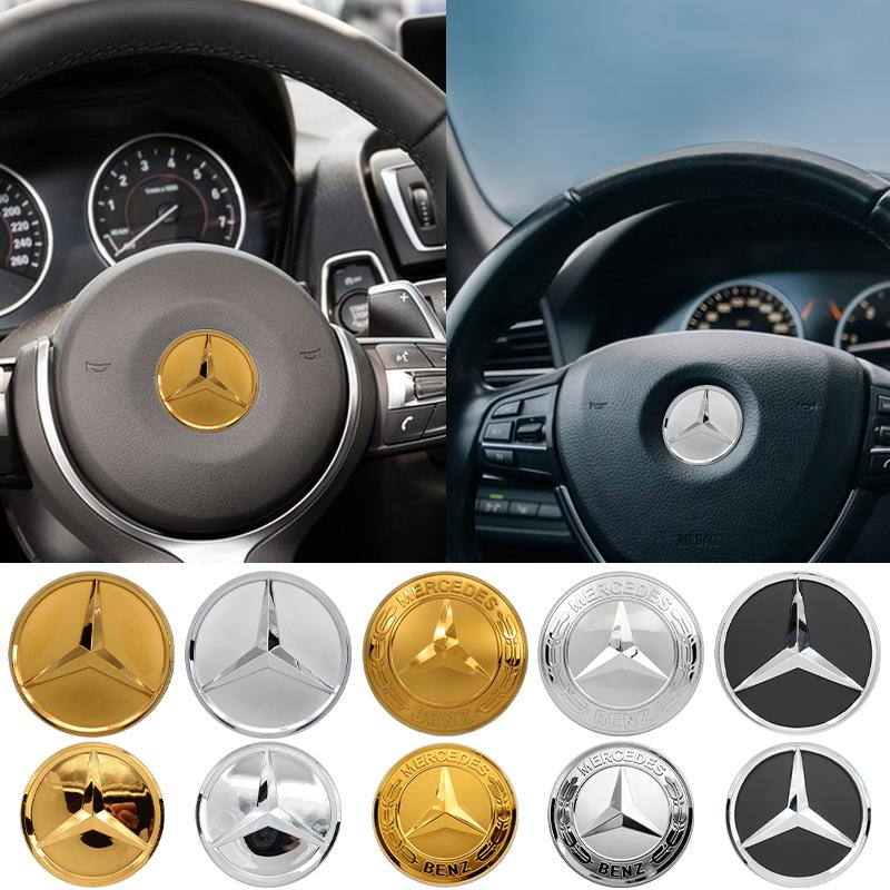 Car Styling Logo Steering Wheel Center Badge Logo Sticker For Mercedes Benz AMG W204 GLC CLA W205 W203 W206 interior Accessories UA1