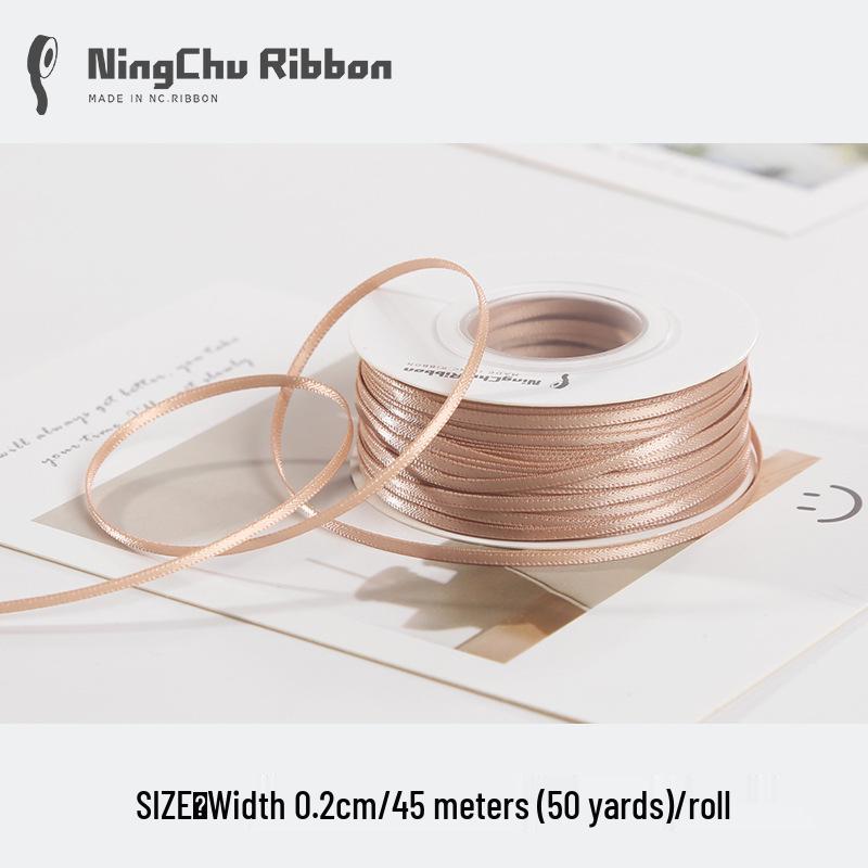 2mm Double-Sided Satin Ribbon Bookmark for Wedding Bows and Gift Wrapping